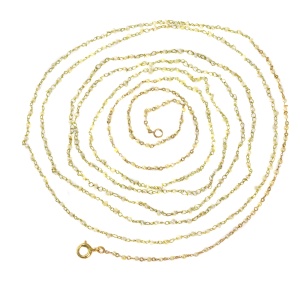 French antique Victorian fine gold long necklace with 277 drilled fine natural seed pearls